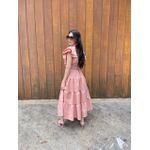Vestido Catarina Rosa Riscas de Giz