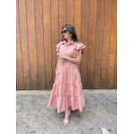 Vestido Catarina Rosa Riscas de Giz