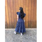 Vestido Catarina Azul Marinho Riscas de Giz
