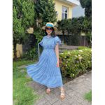 Vestido Catarina Azul Listrado Plus