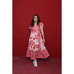 Vestido Catarina Estampado Vermelho