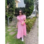 Vestido Catarina Rosa Listrado