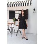 Vestido Monique Preto Corações Brancos