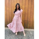 Vestido Catarina Rosa Riscas de Giz