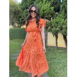 Vestido Catarina Laranja Floral 