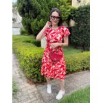 Vestido Aline Estampa Laranja Abstrato