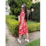 Vestido Aline Estampa Laranja Abstrato