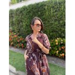 Vestido Giovana Marrom Estampado