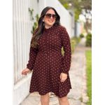 Vestido Milena Marrom Poá