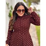 Vestido Milena Marrom Poá