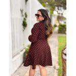 Vestido Milena Marrom Poá