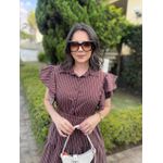 Vestido Catarina Marrom Listrado