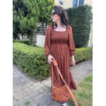 Vestido Rafaela Marrom Poá