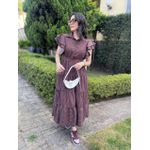 Vestido Catarina Marrom Listrado