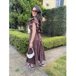 Vestido Catarina Marrom Listrado