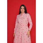 Chemise Lovers Rosa Listrado Corações