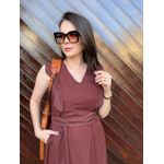 Vestido Estela Marrom