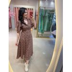 Vestido Amelia Marrom Estampado 