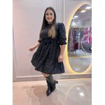 Vestido Bia Preto Estampado