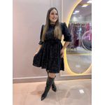Vestido Bia Preto Estampado