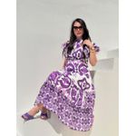 Vestido Catarina Estampado Roxo