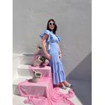 Vestido Catarina Azul Riscas de Giz