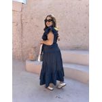 Vestido Catarina Azul Marinho Risca de Giz Plus