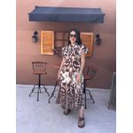 Vestido Catarina Estampado Marrom