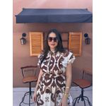 Vestido Catarina Estampado Marrom