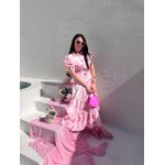 Vestido Catarina Estampado Rosa Plus