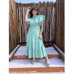 Vestido Catarina Verde Menta Riscas de Giz Plus