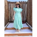 Vestido Catarina Verde Menta Riscas de Giz Plus