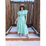 Vestido Catarina Verde Menta Riscas de Giz Plus
