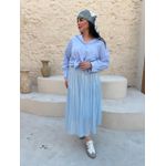 Camisa Adele Risca de Giz Azul