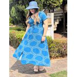 Vestido Nataly Azul Estampado