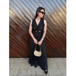 Vestido Bianca Preto Plissada