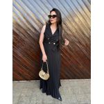 Vestido Bianca Preto Plissada