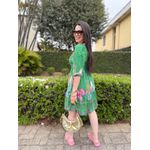 Vestido Clarice Verde Mix de Estampas