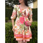 Vestido Clarice Off White Mix de Estampas