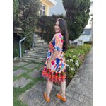Chemise Renata Bege Mix de Estampas