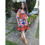 Chemise Renata Bege Mix de Estampas