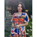 Chemise Renata Bege Mix de Estampas