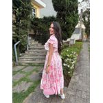 Vestido Catarina Rosa Estampa Safari