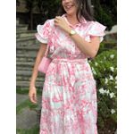 Vestido Catarina Rosa Estampa Safari