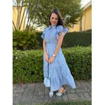 Vestido Catarina Azul Listrado Plus