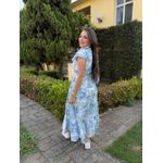  Vestido Catarina Azul Estampa Safari Plus