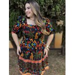 Vestido Clarice Preto Animal Print