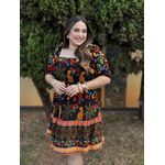 Vestido Clarice Preto Animal Print