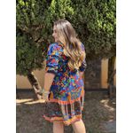 Vestido Clarice Azul Marinho Animal Print 