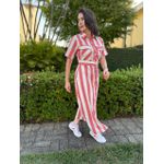 Chemise Alessandra Goiaba Listrado